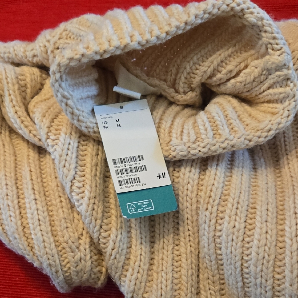 H&M Beige Funnel Neck Sweater  NWT